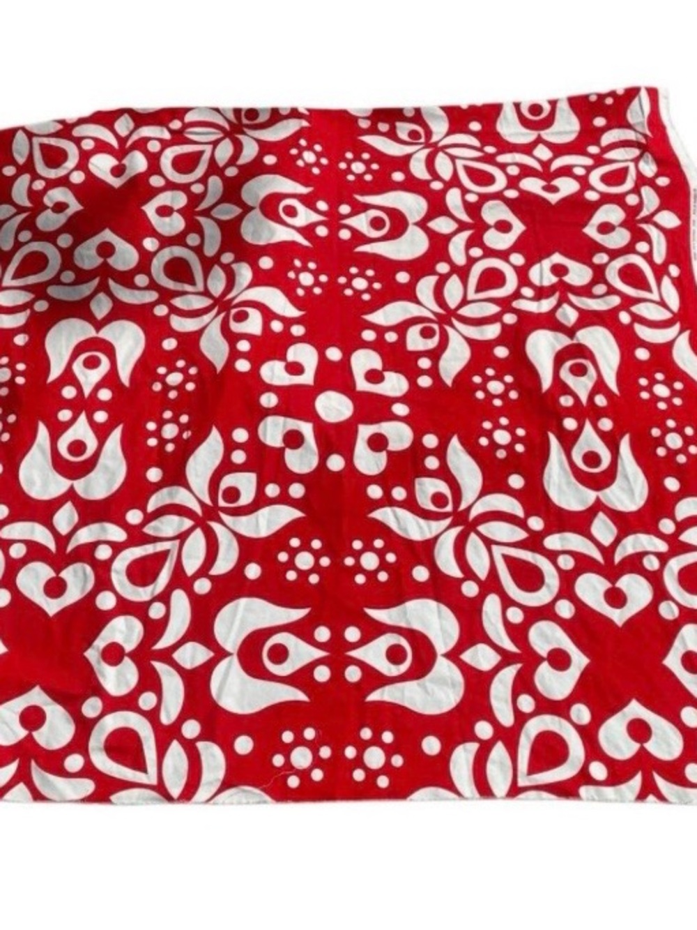 IKEA Red and White Scandinavian-Pattern Cotton Fabric